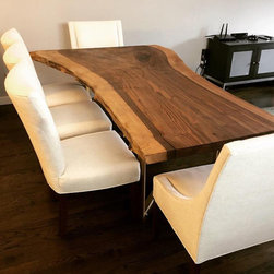 English Walnut Single Slab Table - Dining Tables
