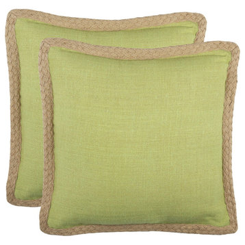Safavieh Sweet Sorona Pillow, Set of 2, Green, 18"x18"