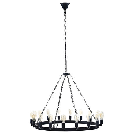 Teleport 43" Steel Chandelier, Brown