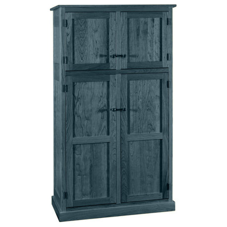 Modern Oak Kitchen Pantry, Smokey Blue