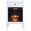 Electric Fireplace Infrared Heater With 1 Drawer, White