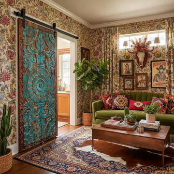 Carved Barn Doors: A Statement Piece for Your Library and Home Studio