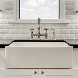 30" x 18" Plain Front Fireclay Reversible Apron Farmhouse Sink - Kitchen Sinks