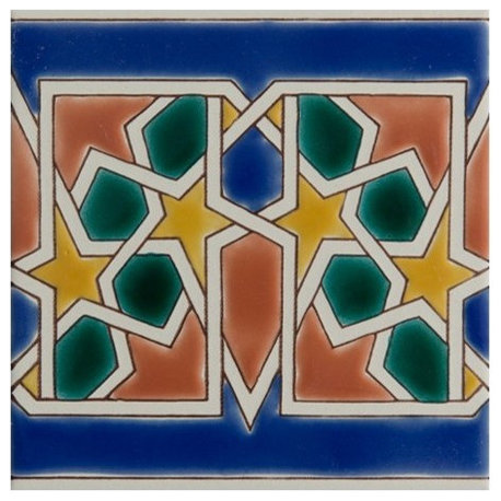 5.91"x5.91" Morisco Automne F Moroccan Ceramic Tile, Set Of 10