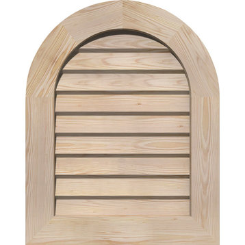 32x30 Round Top Wood Gable Vent: Non-Functional, Decorative Face Frame