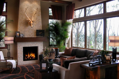 Living room - modern living room idea in San Diego