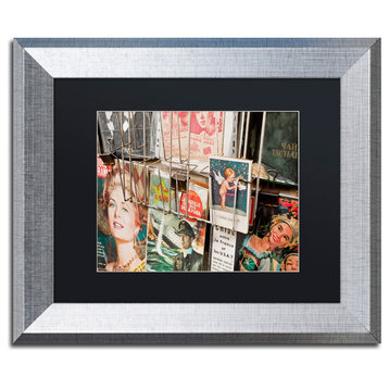 "Magazine Rack" Framed Art by Yale Gurney, Silver, Black, 14"x11"