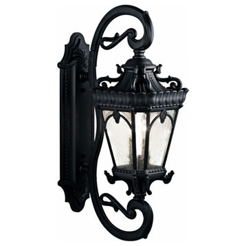 4 light Outdoor Wall Mount - 37.75 inches tall by 14 inches wide-Textured Black