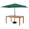 Weston Set, 10' Rectangular Umbrella, Hunter Green, 8-Piece Set, 6 Chairs