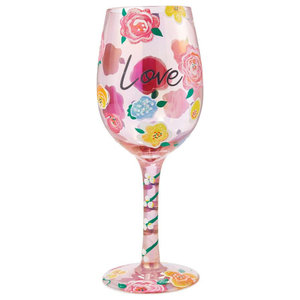 11oz Bohemia Crystal Wine Glass With Best Sister Hearts Design in Gift Box 
