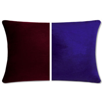 Reversible Cover Throw Pillow, 2 Piece, Mauve Purple, 12x20, Memory Foam
