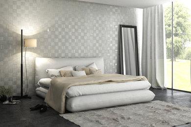 Minimalist bedroom photo in Miami