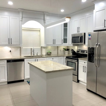 Kitchen Cabinet Refinishing - White - After Photo