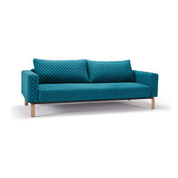 "Innovation" Cassius Coz Petrol Sofa Bed / Lacquered Oak Legs - Sofas