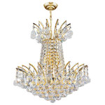 Crystal Lighting Palace - French Empire 4-Light Clear Crystal Regal Mini Chandelier, Gold Finish - This stunning 4-light Crystal Chandelier only uses the best quality material and workmanship ensuring a beautiful heirloom quality piece. Featuring a radiant Gold finish and finely cut premium grade crystals with a lead content of 30%, this elegant chandelier will give any room sparkle and glamour.