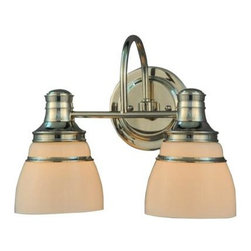 Martha Stewart Living 2-Light Seal Harbor Vanity Light, Polished Nickel - Bathroom Vanity Lighting