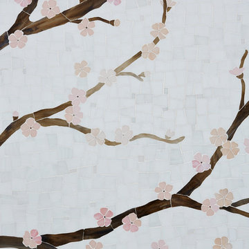 Sugar House custom cherry blossom tile mural