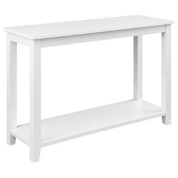 48" Indoor Coastal Wood Sofa Table - Solid White