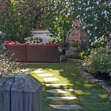Blue stone stepping stone walkway Long Island