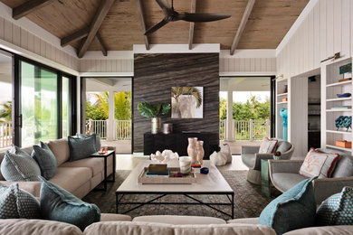 Example of a beach style living room design in Jacksonville