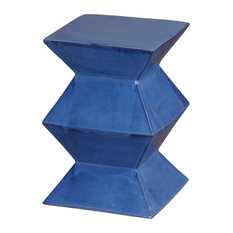 Emissary Zigzag Blue Garden Stool, Blue