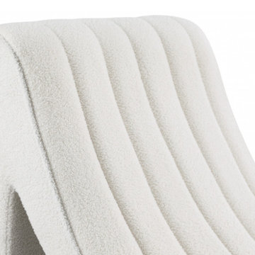 Meridian Orian Teddy Fabric Chaise - Cream