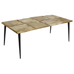StyleCraft - StyleCraft Logan Live Edge Coffee Table With Butterfly Joinery ISF25730DS - Made with panels of live edge natural wood with butterfly joints and tapered black iron legs, the Logan coffee table will bring a rustic touch to any d cor. Standing at 22" tall, this rectangular coffee table also features base legs with a knockdown design. It will fit right in with a transitional living room.