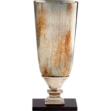 Chalice Vase - Nickel, Verdi Platinum Glass, Small