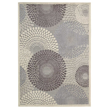 Nourison Graphic Illusions Area Rug, Gray, 6'7"x9'6"