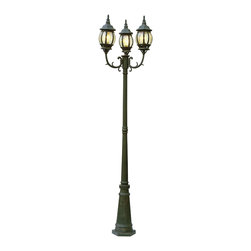 Trans Globe Lighting - Trans Globe Lighting 4090BG Black Gold 3 Light Outdoor Post Light - Products