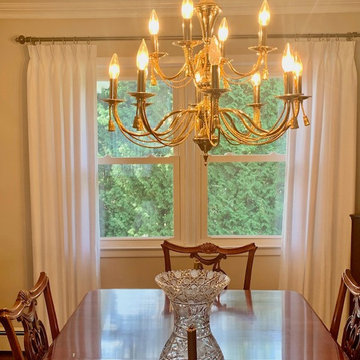 Linen Pinch Pleat Drapes in Dining Room