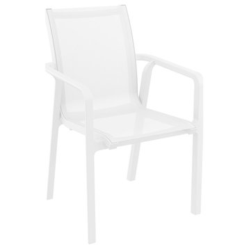 Pacific Sling Arm Chair, Set of 2, White Frame/White Sling
