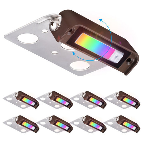 8 Pack 4 Inch Low Voltage LED Retaining Wall Lights, IP65, RGB Color Changing