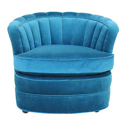 Vintage Teal Velvet Chair - Products