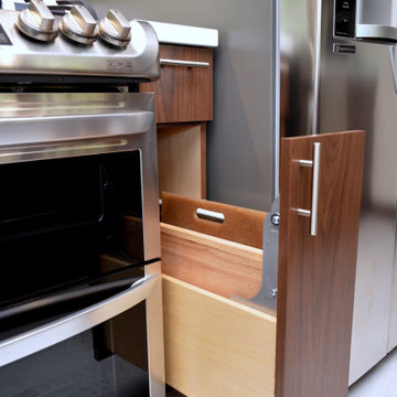 Contemporary Walnut Kitchen. Dura Supreme Cabinetry