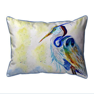 Betsy Drake Watercolor Heron Extra Large Zippered Pillow 20x24