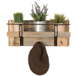Rustic Wall Organizers Hester Metal and Reclaimed Wood Wall Shelf
