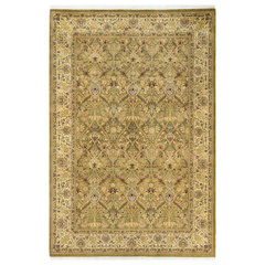 2x3 Hand Knotted Ivory and Charcoal Geometrical Design Wool Area Rug in  2023