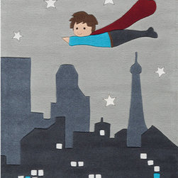 Superman Glow in the Dark Kids Rug - Kids Rugs