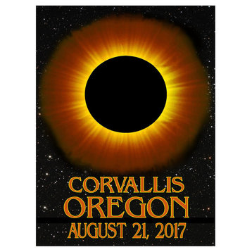 Nw Artmall Corvallis Oregon Solar Eclipse Art Print, 9"x12"