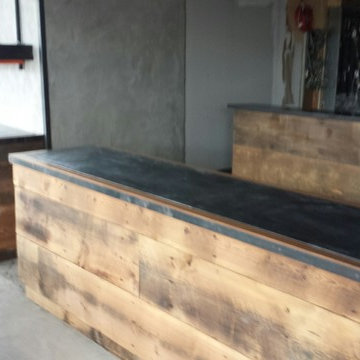 FRONT COUNTER IN ANTIQUE HEART PINE