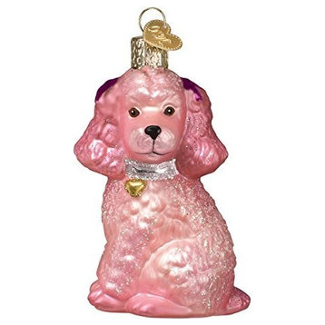 Old World Christmas Pink Poodle Blown Glass Ornament