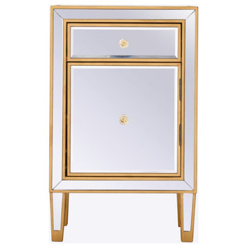 Elegant MF72035G End Table 1 Drawer 18In. Wx13In. Dx29In. H, Gold