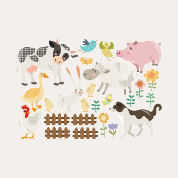 Farm Animals Vinyl Wall Sticker - Peel and Stick Stickers