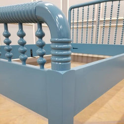 Closeup of Custom Spool Bed footboard - Beds