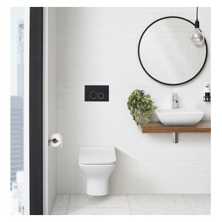 Swiss Madison Ivy Matte Black Elongated Wall Hung Toilet Bowl 12
