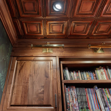 Rotating Hidden Bed - Oiled Walnut Library