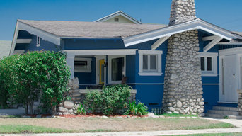 White & Blue-Exterior Residential Home-Los Angeles
