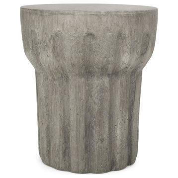 Bjorn Outdoor Lightweight Concrete Accent Side Table
