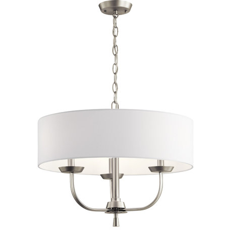 Kennewick 3 Light Chandelier, Brushed Nickel